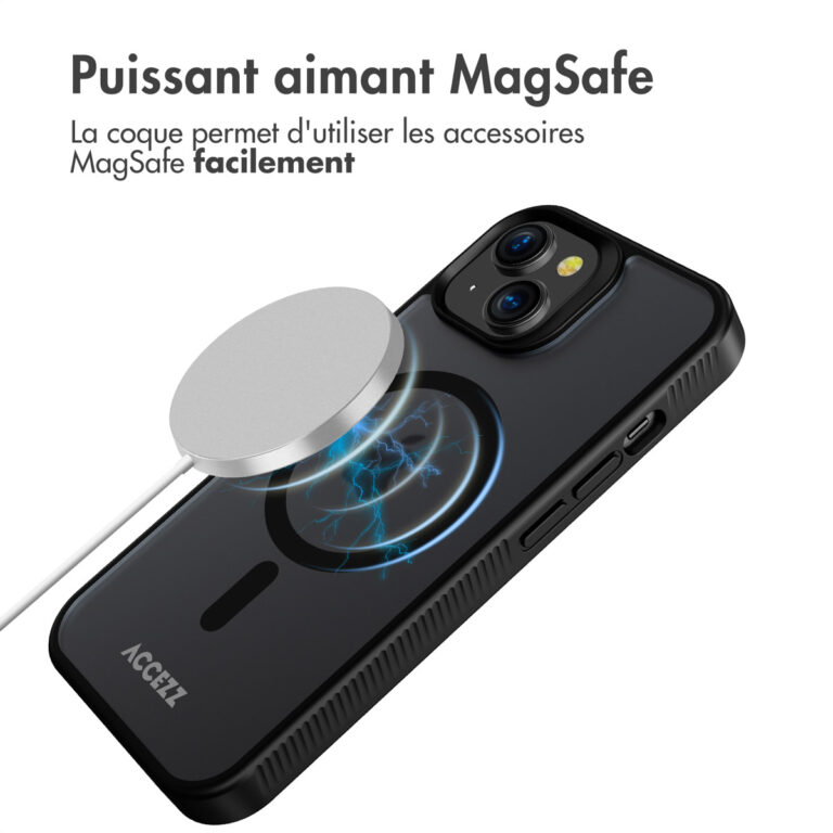 Accezz Rugged Frosted Backcover met MagSafe Apple iPhone 15 - Zwart - Afbeelding 8