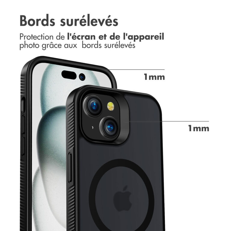 Accezz Rugged Frosted Backcover met MagSafe Apple iPhone 15 - Zwart - Afbeelding 7
