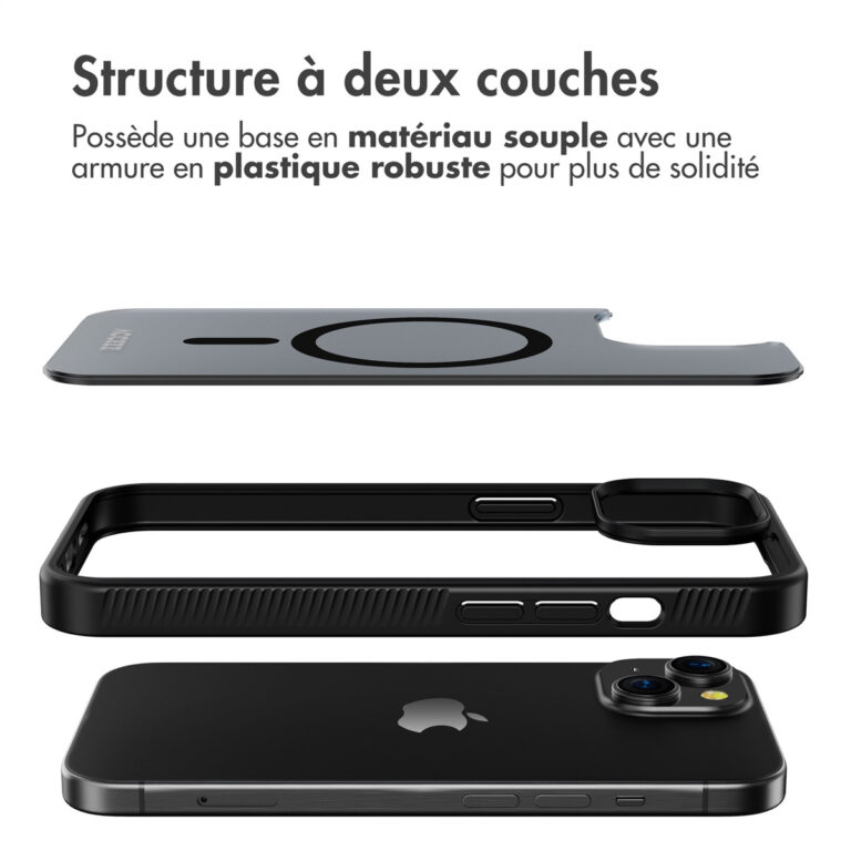 Accezz Rugged Frosted Backcover met MagSafe Apple iPhone 15 - Zwart - Afbeelding 6