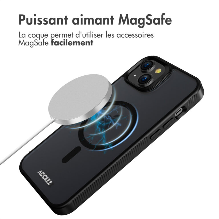 Accezz Rugged Frosted Backcover met MagSafe Apple iPhone 15 Plus - Zwart - Afbeelding 8