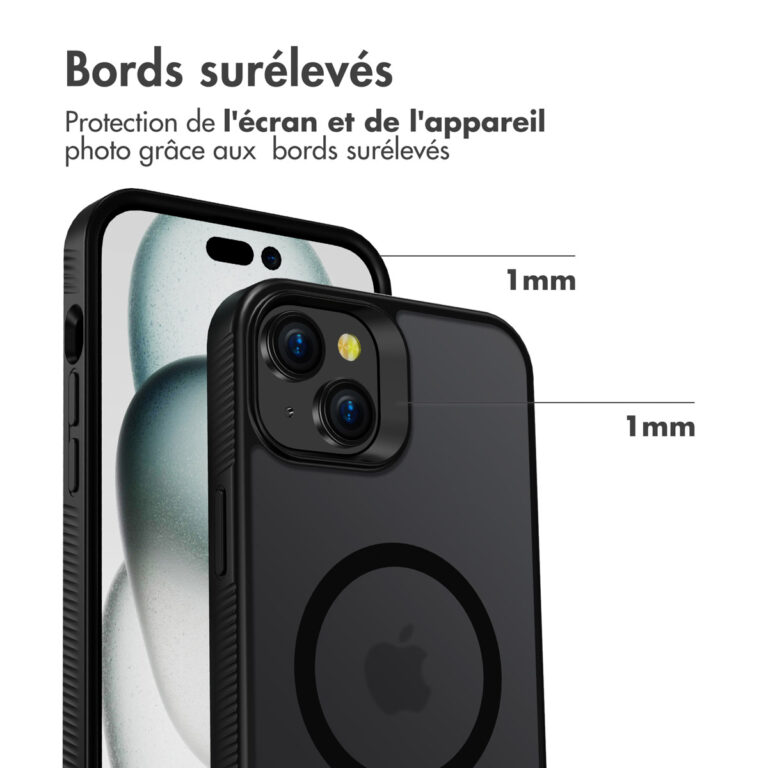 Accezz Rugged Frosted Backcover met MagSafe Apple iPhone 15 Plus - Zwart - Afbeelding 7