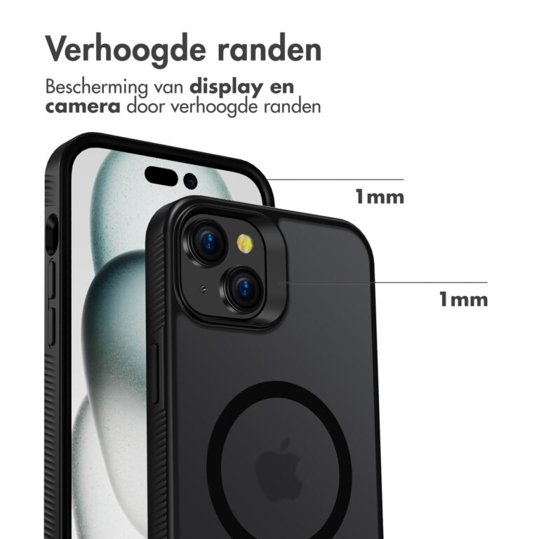 Accezz Rugged Frosted Backcover met MagSafe Apple iPhone 15 Plus - Zwart - Afbeelding 3