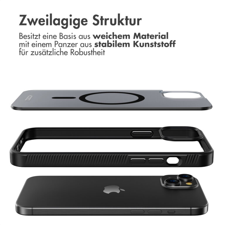 Accezz Rugged Frosted Backcover met MagSafe Apple iPhone 15 Plus - Zwart - Afbeelding 10