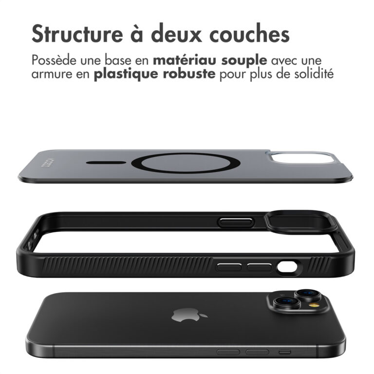 Accezz Rugged Frosted Backcover met MagSafe Apple iPhone 15 Plus - Zwart - Afbeelding 6