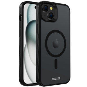Accezz Rugged Frosted Backcover met MagSafe Apple iPhone 15 Plus - Zwart