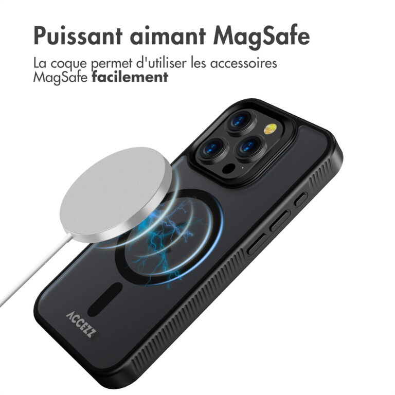 Accezz Rugged Frosted Backcover met MagSafe Apple iPhone 15 Pro - Zwart - Afbeelding 8