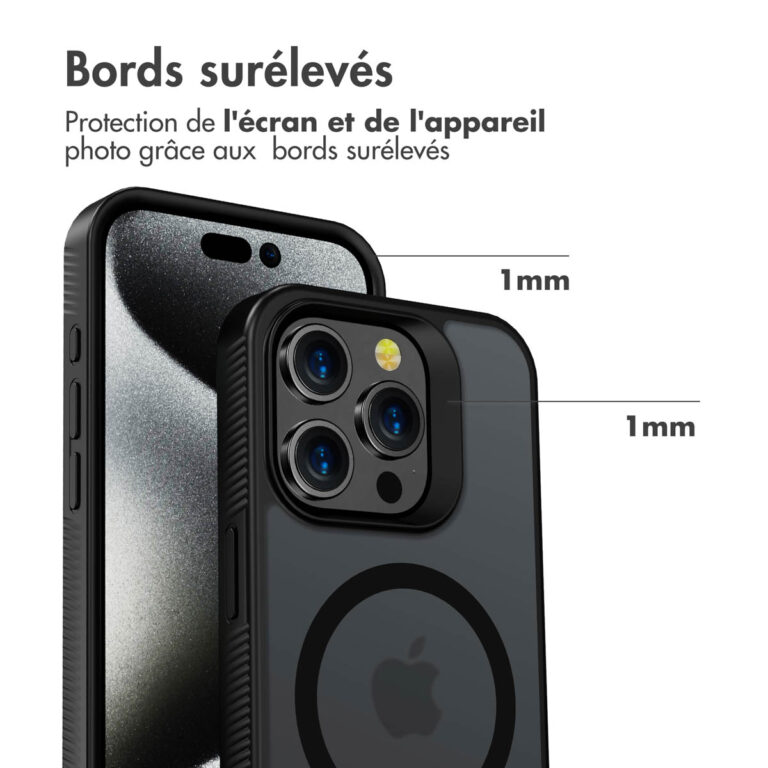 Accezz Rugged Frosted Backcover met MagSafe Apple iPhone 15 Pro - Zwart - Afbeelding 7