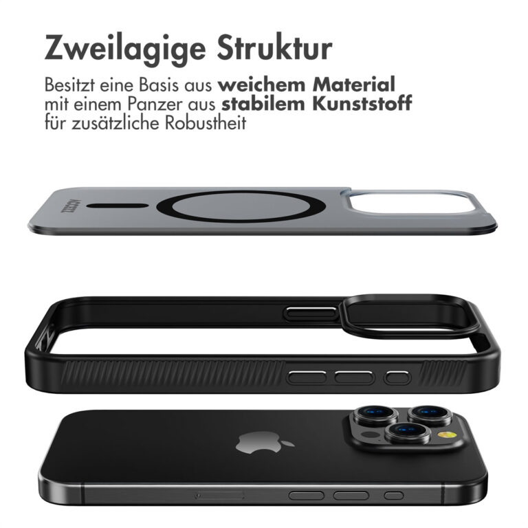 Accezz Rugged Frosted Backcover met MagSafe Apple iPhone 15 Pro - Zwart - Afbeelding 10