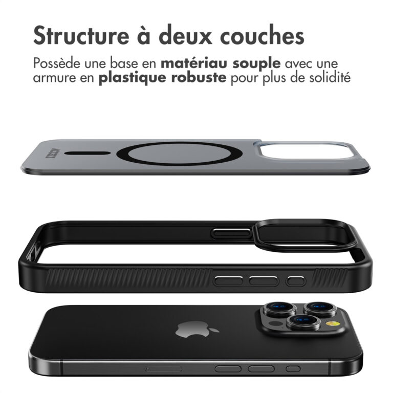 Accezz Rugged Frosted Backcover met MagSafe Apple iPhone 15 Pro - Zwart - Afbeelding 6