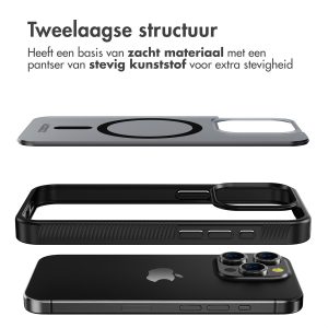 Accezz Rugged Frosted MagSafe Backcover Apple iPhone 15 Pro - Zwart