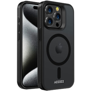 Accezz Rugged Frosted Backcover met MagSafe Apple iPhone 15 Pro - Zwart