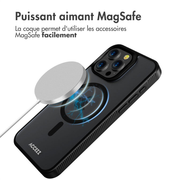 Accezz Rugged Frosted Backcover met MagSafe Apple iPhone 15 Pro Max - Zwart - Afbeelding 8