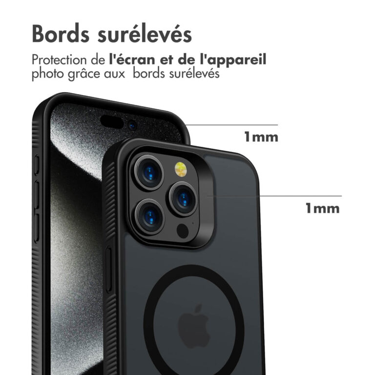 Accezz Rugged Frosted Backcover met MagSafe Apple iPhone 15 Pro Max - Zwart - Afbeelding 7