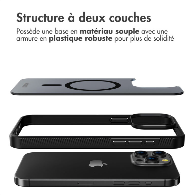 Accezz Rugged Frosted Backcover met MagSafe Apple iPhone 15 Pro Max - Zwart - Afbeelding 6