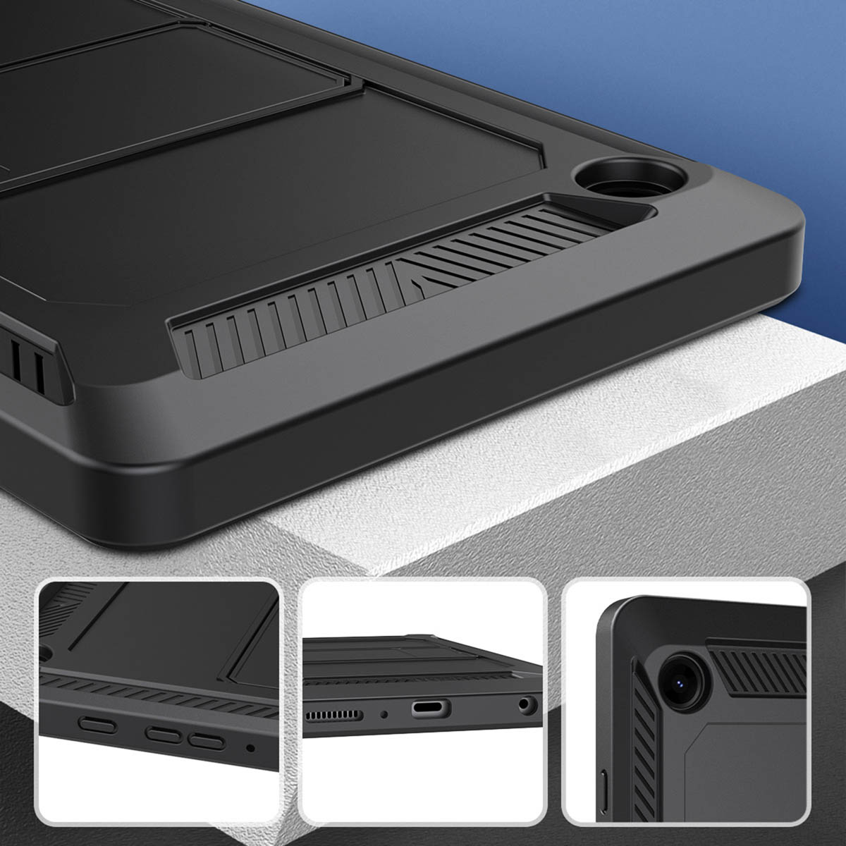 Accezz Rugged Back Case Samsung Galaxy Tab A11 / A9 8.7 inch - Zwart - Afbeelding 7