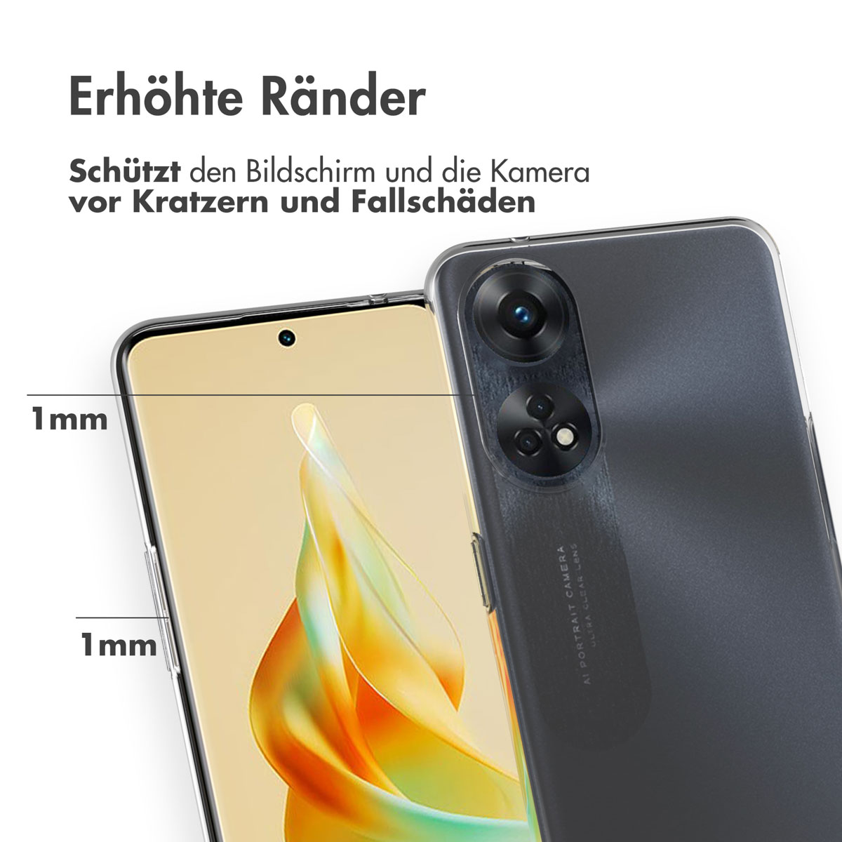 Accezz Clear Backcover Oppo Reno 8 T (4G) - Transparant - Afbeelding 7