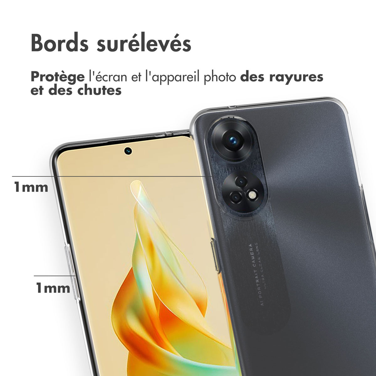 Accezz Clear Backcover Oppo Reno 8 T (4G) - Transparant - Afbeelding 8