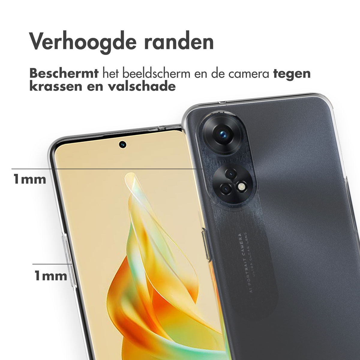 Accezz Clear Backcover Oppo Reno 8 T (4G) - Transparant - Afbeelding 9