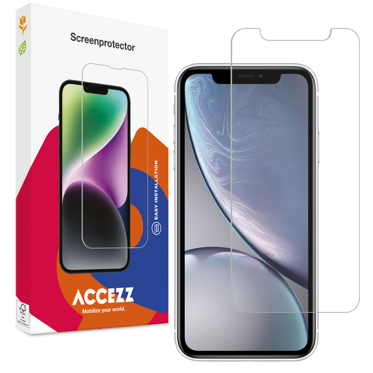 Accezz Gehard Glas Screenprotector Apple iPhone 12 (Pro) / 11 / Xr - Afbeelding 2