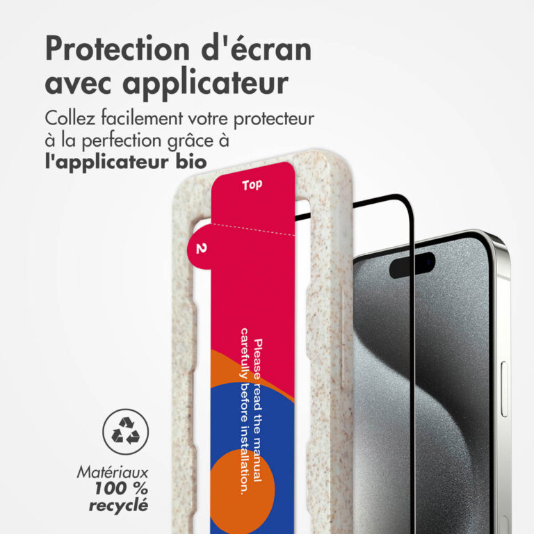 Accezz Gehard Glas Full Cover Screenprotector met applicator Apple iPhone 15 - Transparant - Afbeelding 6