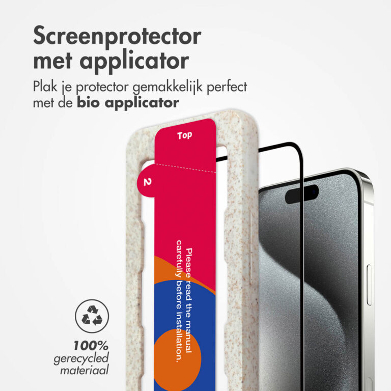 Accezz Gehard Glas Full Cover Screenprotector met applicator Apple iPhone 15 - Transparant - Afbeelding 3