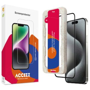 Accezz Gehard Glas Full Cover Screenprotector met applicator Apple iPhone 15 - Transparant