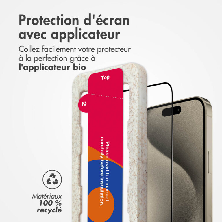 Accezz Gehard Glas Full Cover Screenprotector met applicator Apple iPhone 15 Pro - Transparant - Afbeelding 6