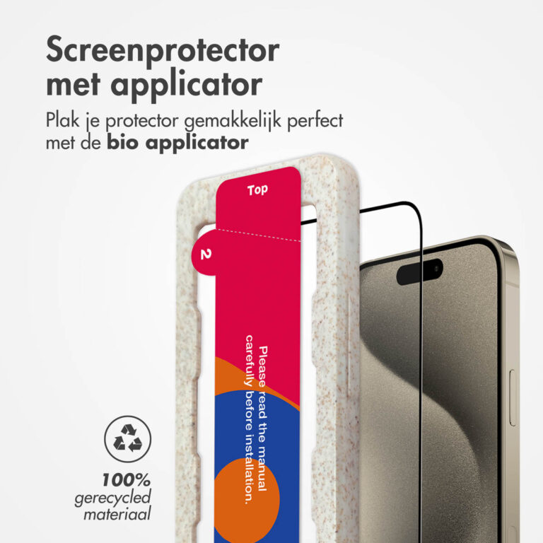 Accezz Gehard Glas Full Cover Screenprotector met applicator Apple iPhone 15 Pro - Transparant - Afbeelding 3