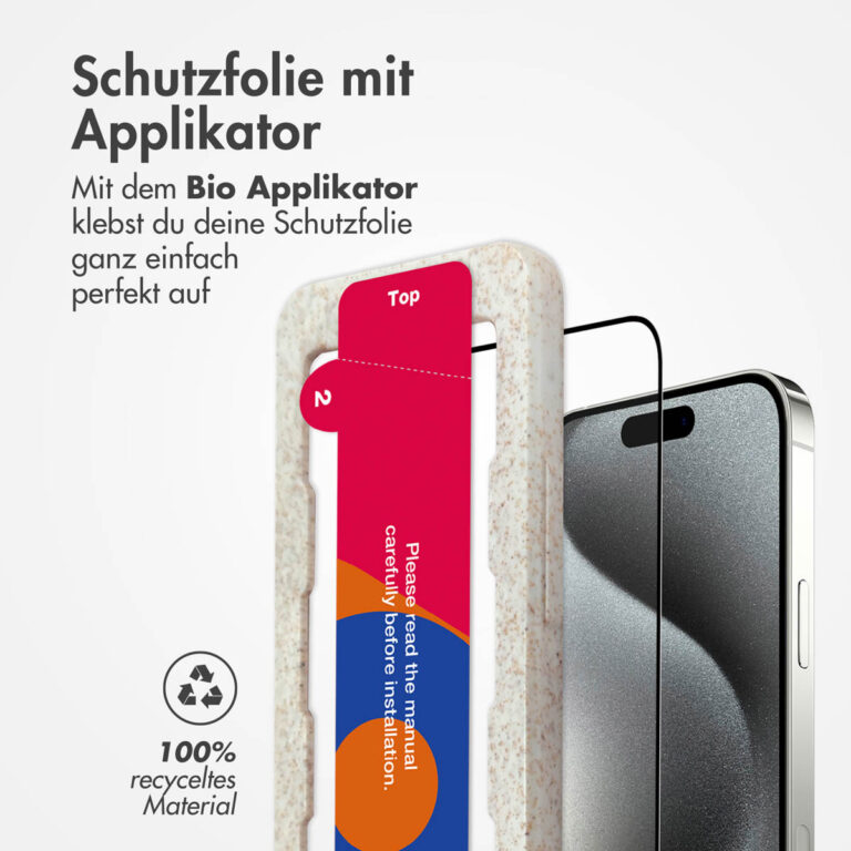 Accezz Gehard Glas Full Cover Screenprotector met applicator Apple iPhone 15 Pro Max - Transparant - Afbeelding 9