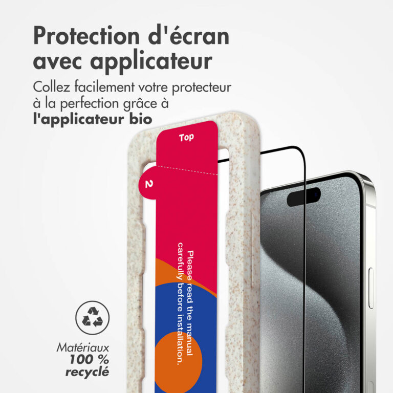 Accezz Gehard Glas Full Cover Screenprotector met applicator Apple iPhone 15 Pro Max - Transparant - Afbeelding 5