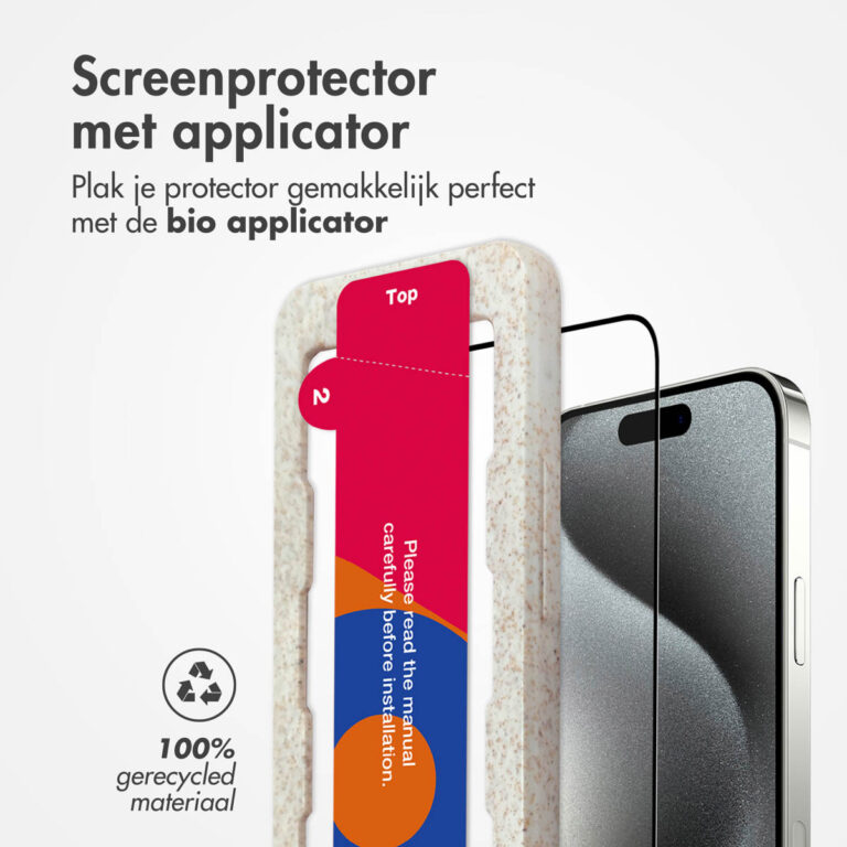 Accezz Gehard Glas Full Cover Screenprotector met applicator Apple iPhone 15 Pro Max - Transparant - Afbeelding 3