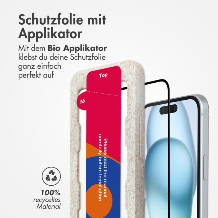 Accezz Gehard Glas Full Cover Screenprotector met applicator Apple iPhone 15 Plus - Transparant - Afbeelding 9