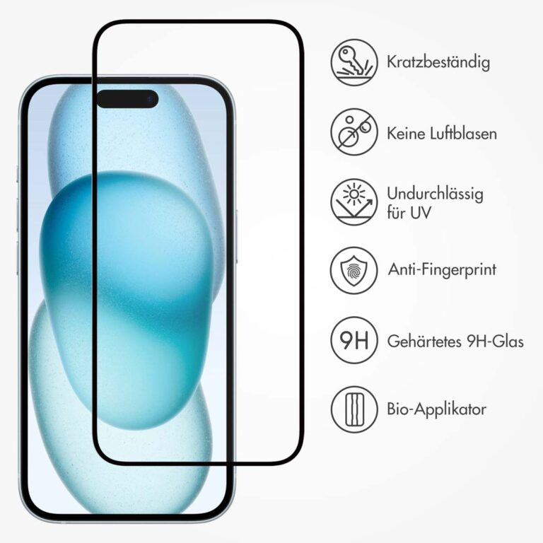 Accezz Gehard Glas Full Cover Screenprotector met applicator Apple iPhone 15 Plus - Transparant - Afbeelding 8