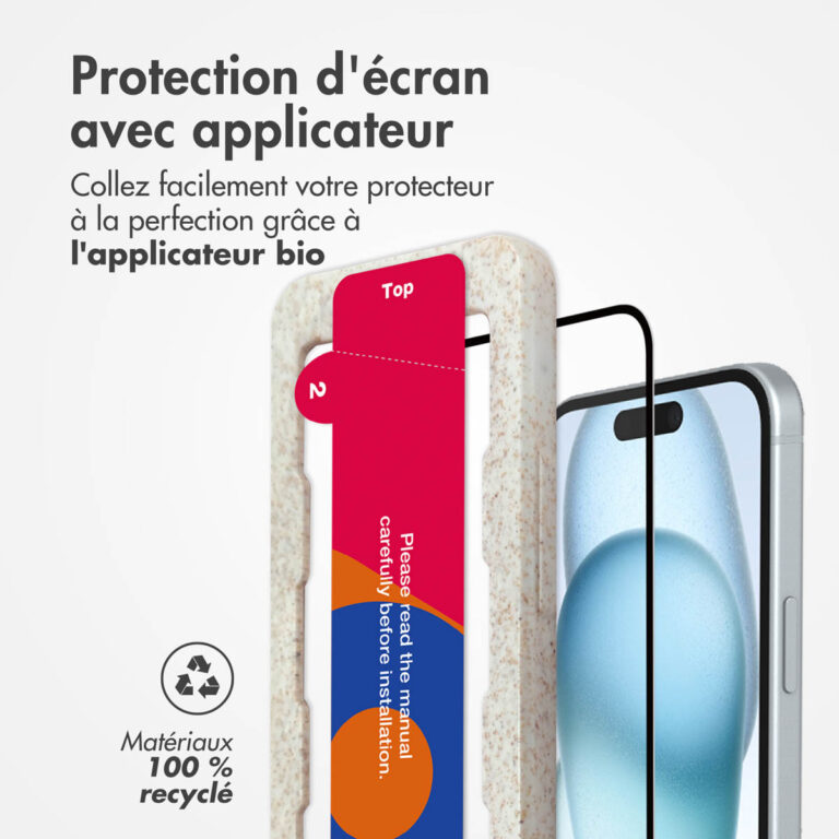 Accezz Gehard Glas Full Cover Screenprotector met applicator Apple iPhone 15 Plus - Transparant - Afbeelding 6