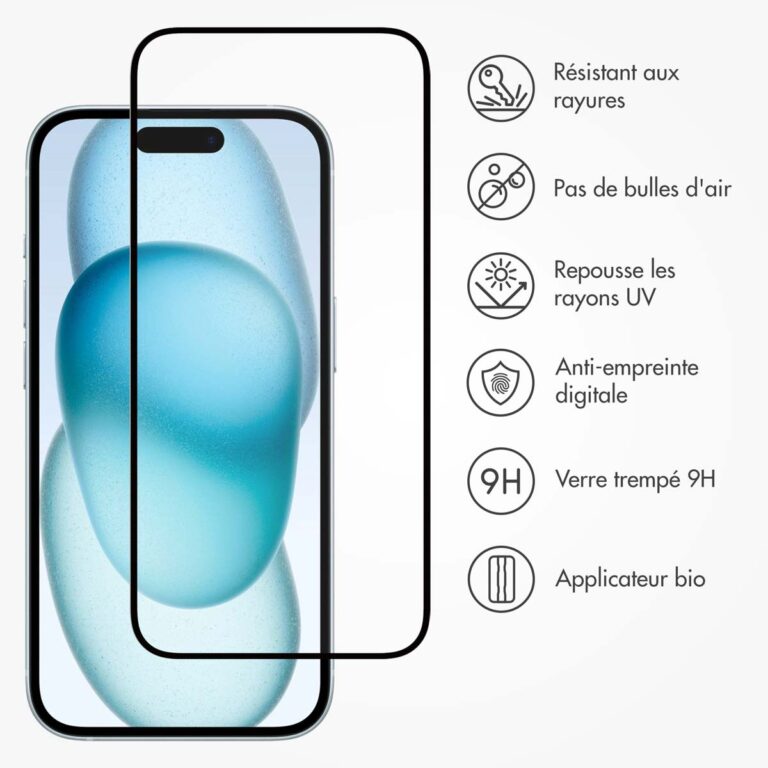 Accezz Gehard Glas Full Cover Screenprotector met applicator Apple iPhone 15 Plus - Transparant - Afbeelding 5