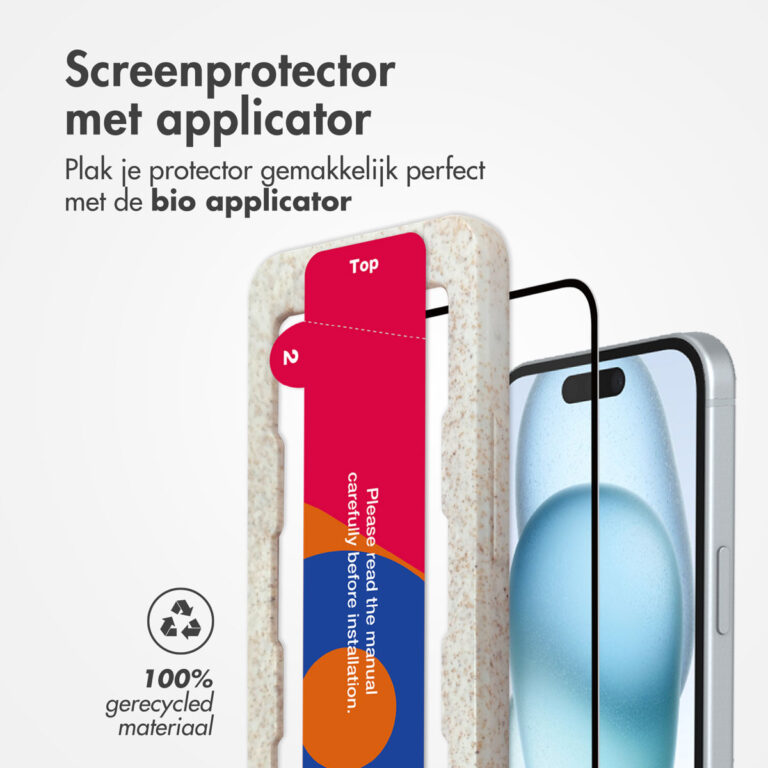 Accezz Gehard Glas Full Cover Screenprotector met applicator Apple iPhone 15 Plus - Transparant - Afbeelding 3