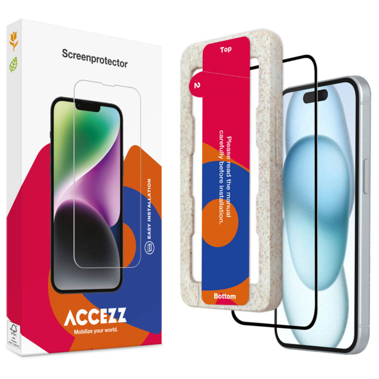 Accezz Gehard Glas Full Cover Screenprotector met applicator Apple iPhone 15 Plus - Transparant - Afbeelding 4
