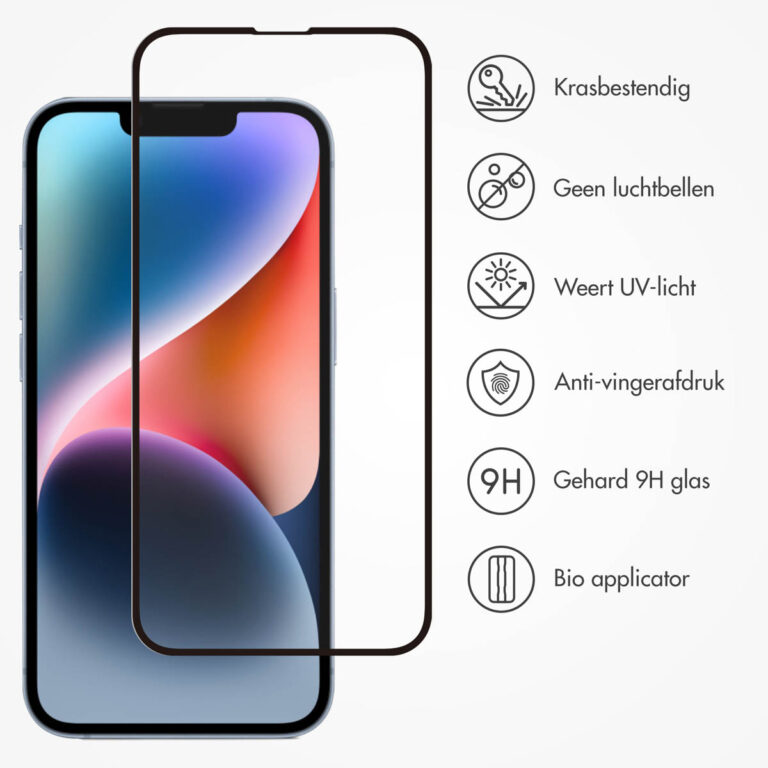 Accezz Gehard Glas Full Cover Screenprotector met applicator Apple iPhone 13 / 13 Pro / 14 / 16e - Afbeelding 2