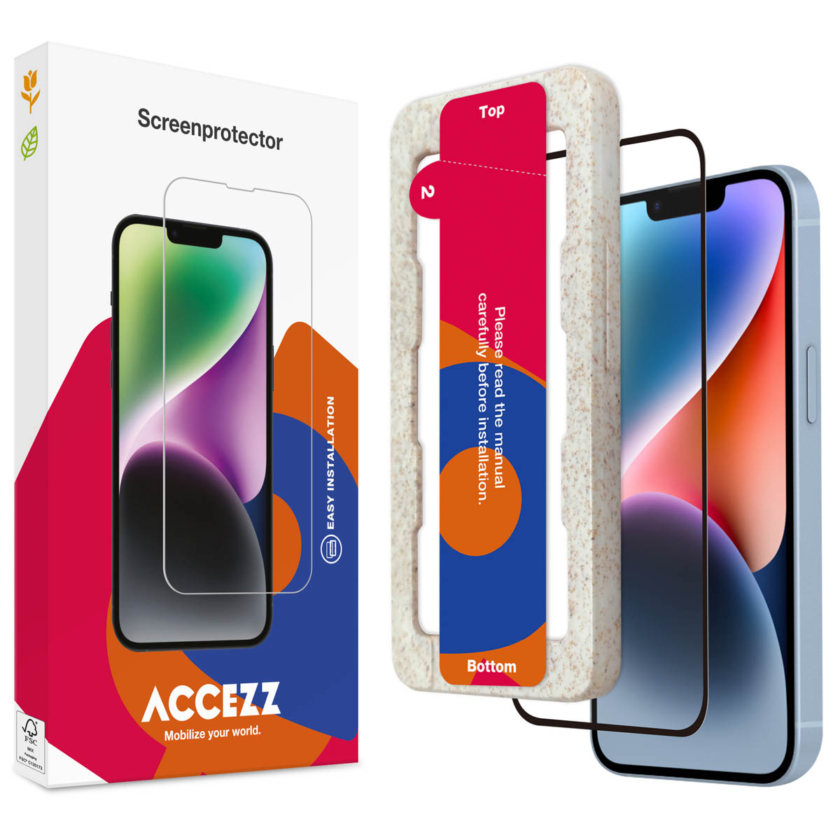Accezz Gehard Glas Full Cover Screenprotector met applicator Apple iPhone 13 / 13 Pro / 14 / 16e - Afbeelding 3
