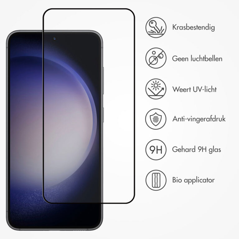 Accezz Gehard Glas Full Cover Screenprotector met applicator Samsung Galaxy S22 / S23 - Transparant - Afbeelding 2