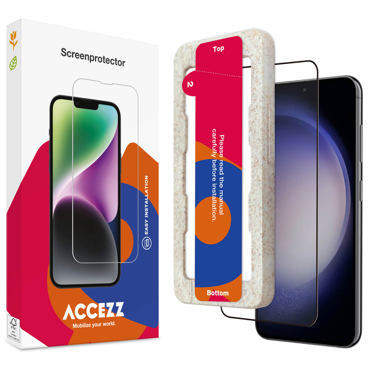 Accezz Gehard Glas Full Cover Screenprotector met applicator Samsung Galaxy S22 / S23 – Transparant