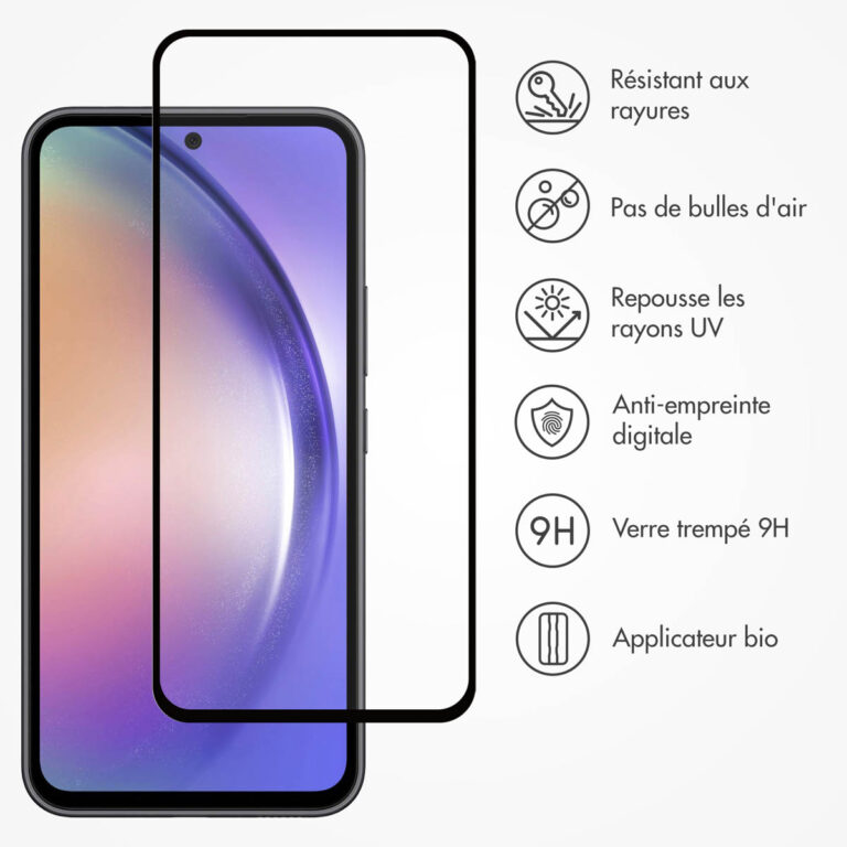 Accezz Gehard Glas Full Cover Screenprotector met applicator Samsung Galaxy A54 / S23 FE - Transparant - Afbeelding 5