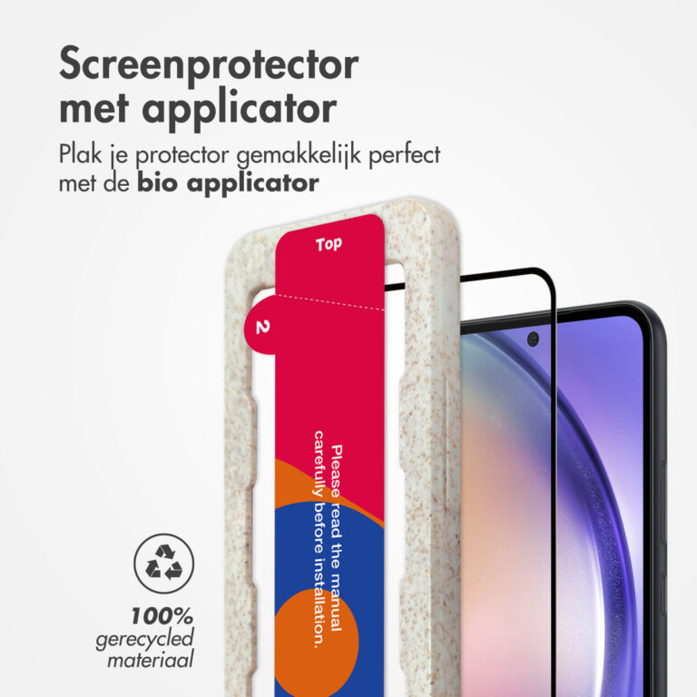 Accezz Gehard Glas Full Cover Screenprotector met applicator Samsung Galaxy A54 / S23 FE - Transparant - Afbeelding 3