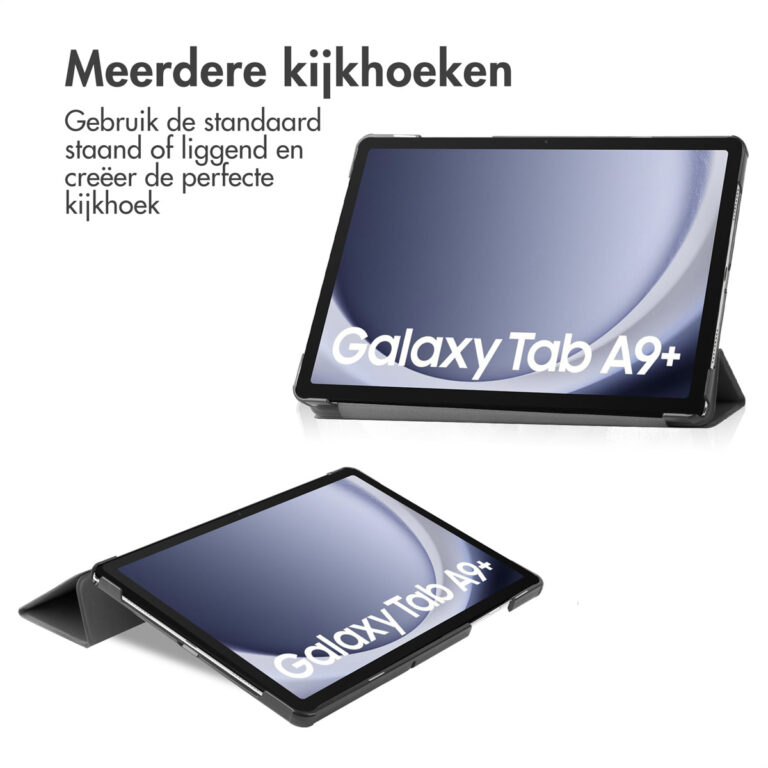 Accezz Trifold Bookcase Samsung Galaxy Tab A9 Plus - Zwart - Afbeelding 2