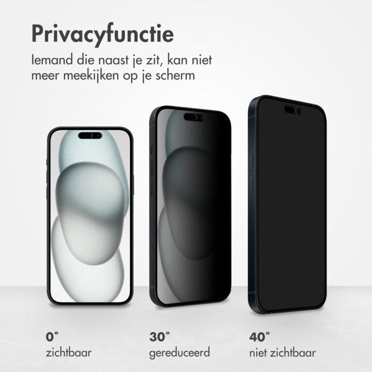 Accezz Gehard Glas Privacy Screenprotector Apple iPhone 14 Pro / 15 / 16 - Afbeelding 8