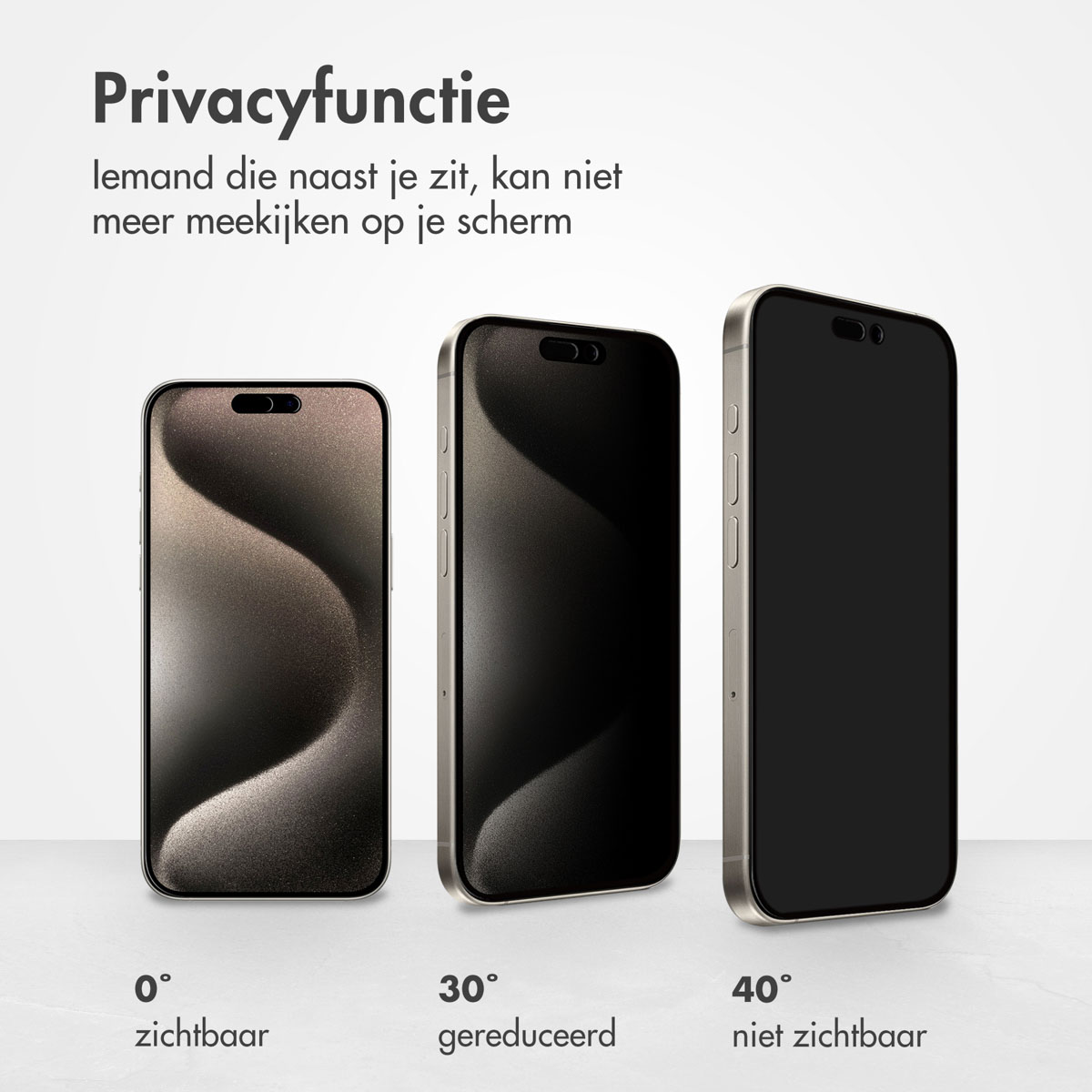 Accezz Gehard Glas Privacy Screenprotector Apple iPhone 15 Pro - Afbeelding 9