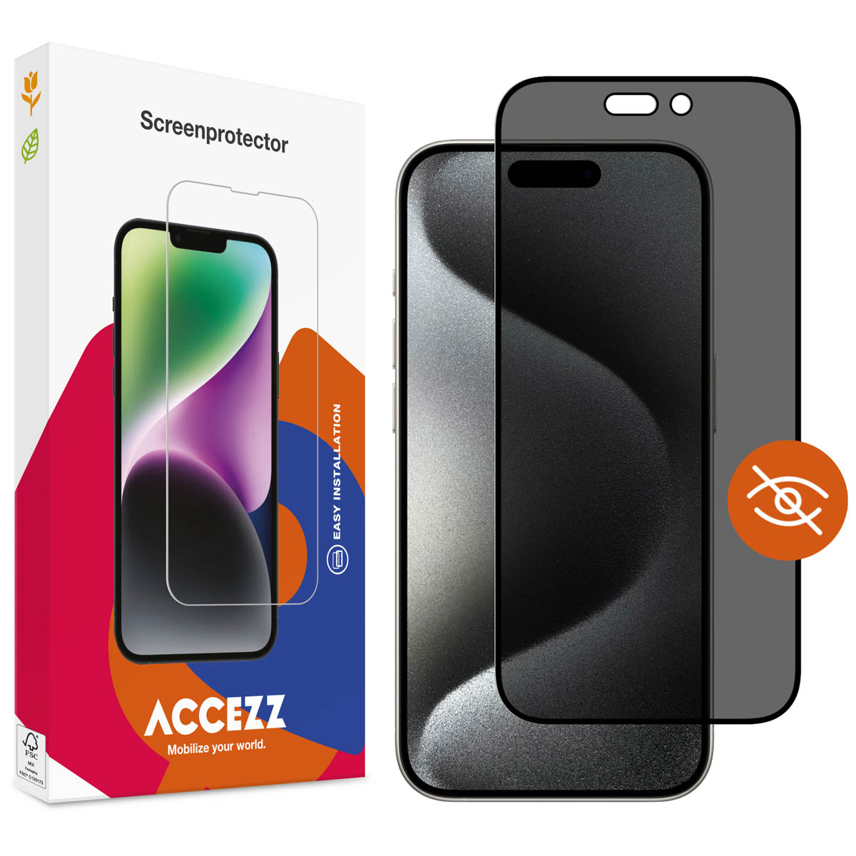 Accezz Gehard Glas Privacy Screenprotector Apple iPhone 15 Pro Max - Afbeelding 7