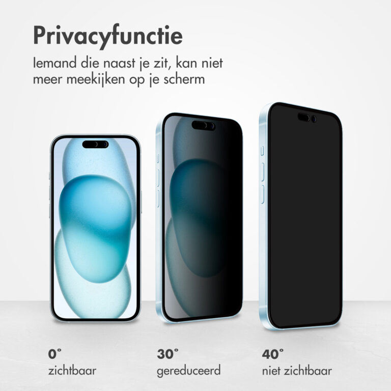 Accezz Gehard Glas Privacy Screenprotector Apple iPhone 14 Pro Max / 15 Plus / 16 Plus - Afbeelding 9