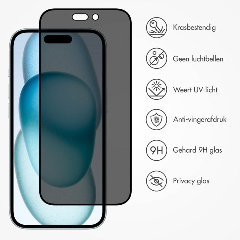 Accezz Gehard Glas Privacy Screenprotector Apple iPhone 14 Pro Max / 15 Plus / 16 Plus - Afbeelding 8
