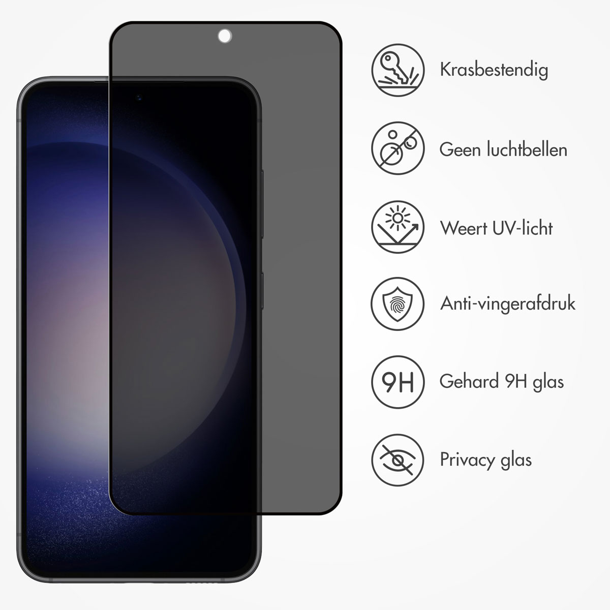 Accezz Gehard Glas Privacy Screenprotector Samsung Galaxy S22 / S23 - Afbeelding 9